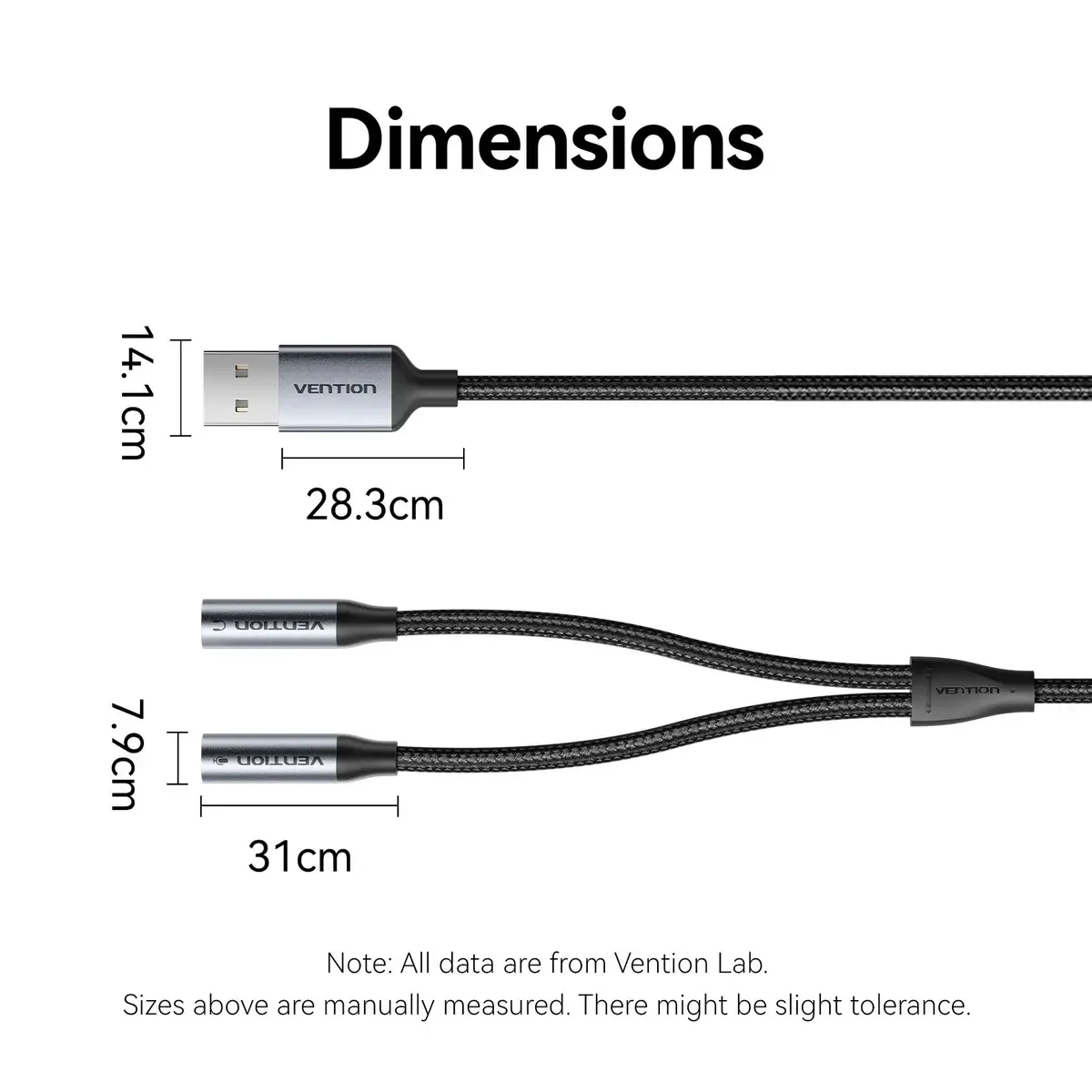 Vention външна звукова карта USB Sound card 2-Port 0.25M Gray - CVHHC - image 8