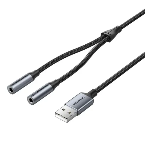 Vention placă de sunet externă USB, 2 porturi 0.25M gri - CVHHC - 1