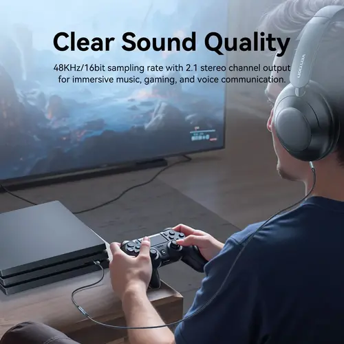 Vention външна звукова карта USB Sound card 1-Port 0.25M Gray - CVFHC - image 3