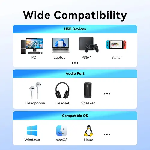 Vention външна звукова карта USB Sound card 1-Port 0.25M Gray - CVFHC - image 7