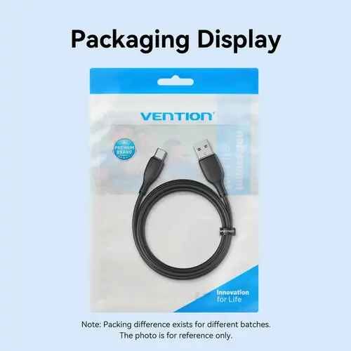 Vention Καλώδιο USB 2.0 A αρσενικό σε C αρσενικό 3A 0.25M μαύρο - CTWBC - 13