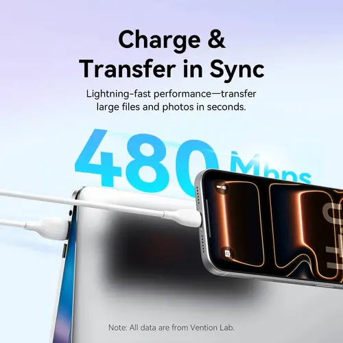 Vention Кабел USB 2.0 A Male to C Male 3A 0.25M Black - CTWBC - image 8