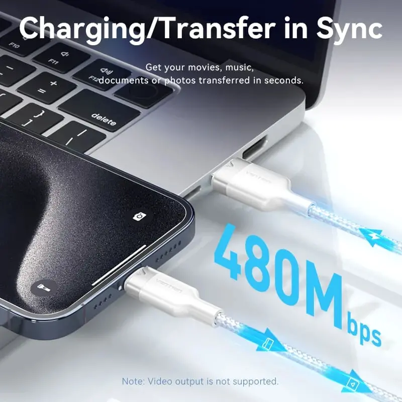 Vention Кабел USB 2.0 A Male to C Male 1.0M Black 6A Fast Charge - CTOBF - image 10