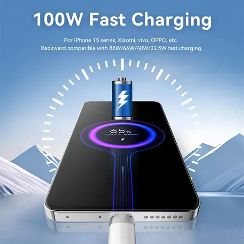 Vention Кабел USB 2.0 A Male to C Male 1.0M Black 6A Fast Charge - CTOBF - image 4