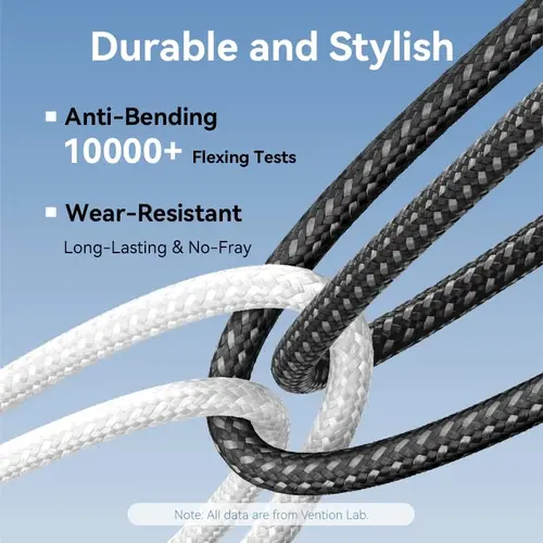 Vention Кабел USB 2.0 A Male to C Male 1.0M Black 6A Fast Charge - CTOBF - image 8