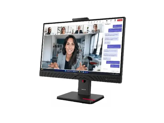 Монитор, Lenovo ThinkVision T27QD-4v 27", IPS, WLED, 2560x1440, 16:9, 4ms, 48Hz - 120Hz, 350 cd/m2, 1500:1, webcam (5MP, IR+RGB), Microphone, Speakers 5Wx2, HDMI, DP, USB hub, RJ45, Tilt, Swivel, Pivot, Height Adjust Stand - image 1