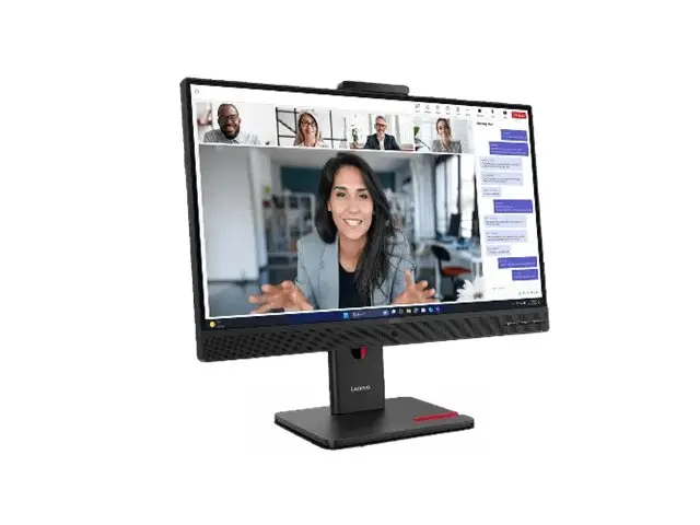 Монитор, Lenovo ThinkVision T27QD-4v 27", IPS, WLED, 2560x1440, 16:9, 4ms, 48Hz - 120Hz, 350 cd/m2, 1500:1, webcam (5MP, IR+RGB), Microphone, Speakers 5Wx2, HDMI, DP, USB hub, RJ45, Tilt, Swivel, Pivot, Height Adjust Stand - image 4