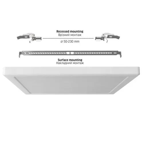 PLAFONIERĂ LED PĂTRATĂ VL-DL6S-24CW 3K/4K/6.5K 3CCT VIDEX - ALB - 5