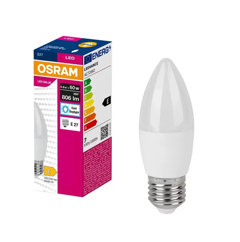 LED ЛАМПА VALUE CLB60 806lm/865 E27 LEDVANCE
