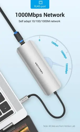 Vention докинг станция Docking Station Type-C - TOLHB - HDMI x 1, USB3.0 x 3, USB-C PD100W x 1, LAN x 1 (1Gbps), SD/TF, Audio - image 6