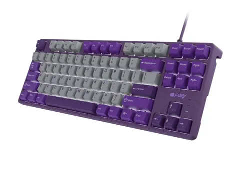 Tastatură, Fury Gaming Keyboard Kanabo K2, US layout, iluminare albă, mecanică, gri-violet - 3