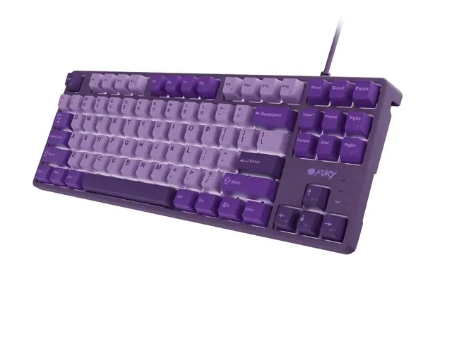 Πληκτρολόγιο, Fury Gaming Keyboard Kanabo K2, US layout, λευκός φωτισμός, μηχανικό, βιολετί - image 2