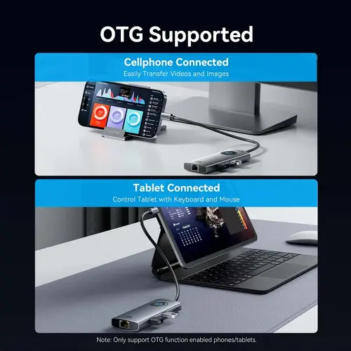 Vention докинг станция Docking Station Type-C - TQZHB - 8K, LED Display - HDMI, USB 3.0 x 2, USB-C 3.2 Gen 1, PD100W,  LAN (1Gbps) - image 11