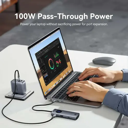 Vention докинг станция Docking Station Type-C - TQZHB - 8K, LED Display - HDMI, USB 3.0 x 2, USB-C 3.2 Gen 1, PD100W,  LAN (1Gbps) - image 7