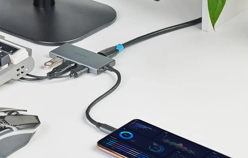 Vention докинг станция Docking Station Type-C - TOOHB - HDMI x 1, USB3.0 x 3, SD/TF - image 6