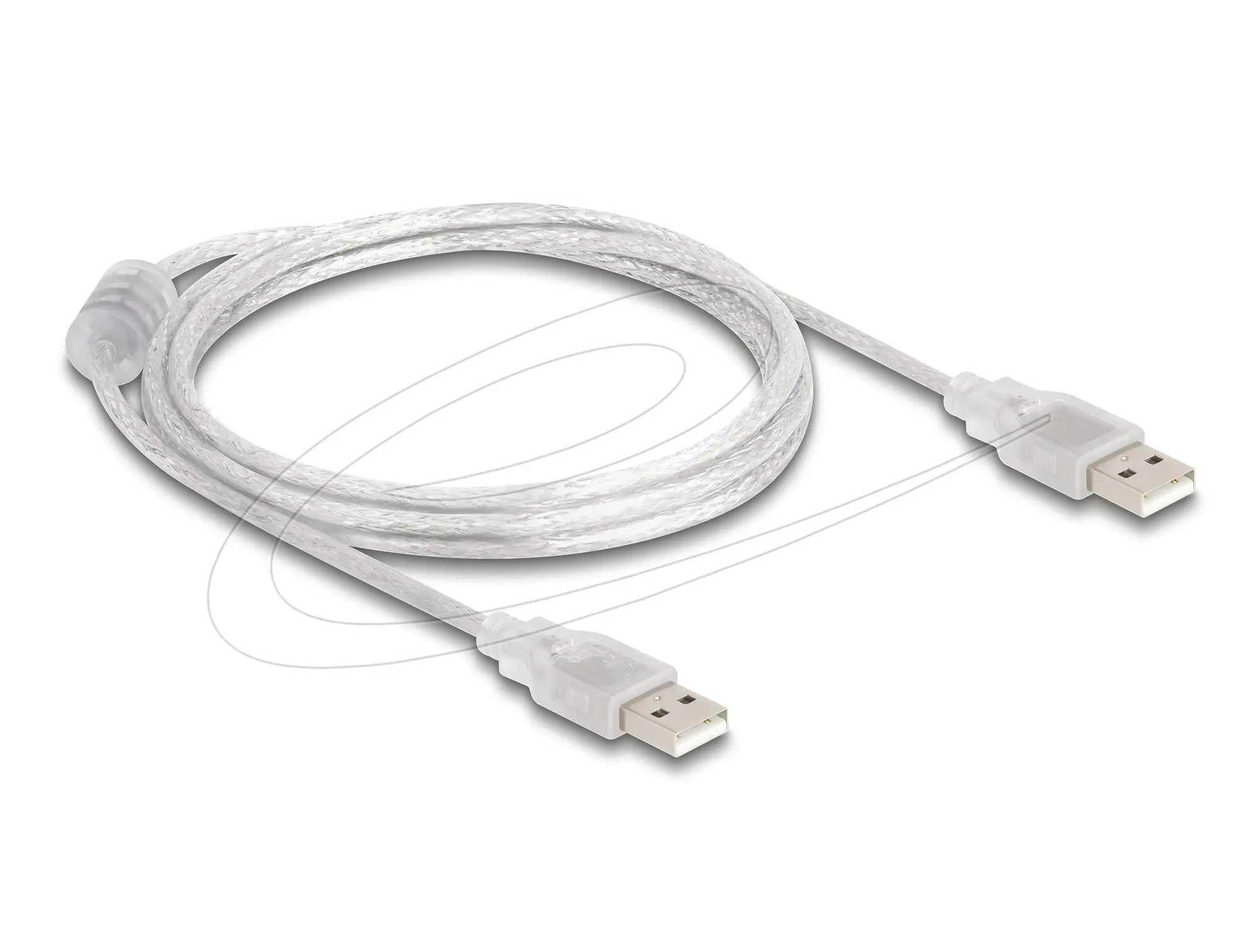 Кабел Delock USB-A мъжко - USB-A мъжко 1.5 m, прозрачен