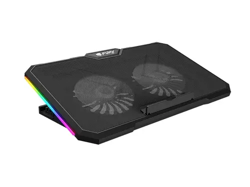 Stand, Fury Gunbai G3 Laptop Cooling Pad 14.1-17.3" 2 ventilatoare, lumină RGB LED, 2 USB - 1