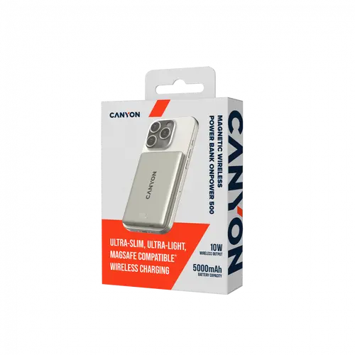 CANYON magnetic power bank OnPower 500 PD20W 5000mAh Aluminium Star Grey - image 5