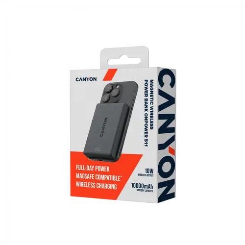 CANYON magnetic power bank OnPower 511 PD20W 10000mAh Aluminium Interstellar Black - image 4