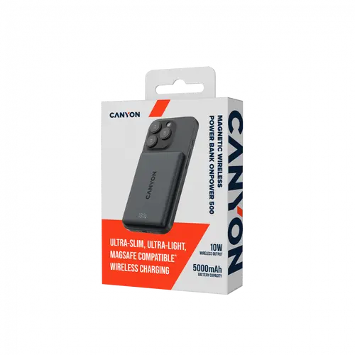 CANYON magnetic power bank OnPower 500 PD20W 5000mAh Aluminium Interstellar Black - image 5