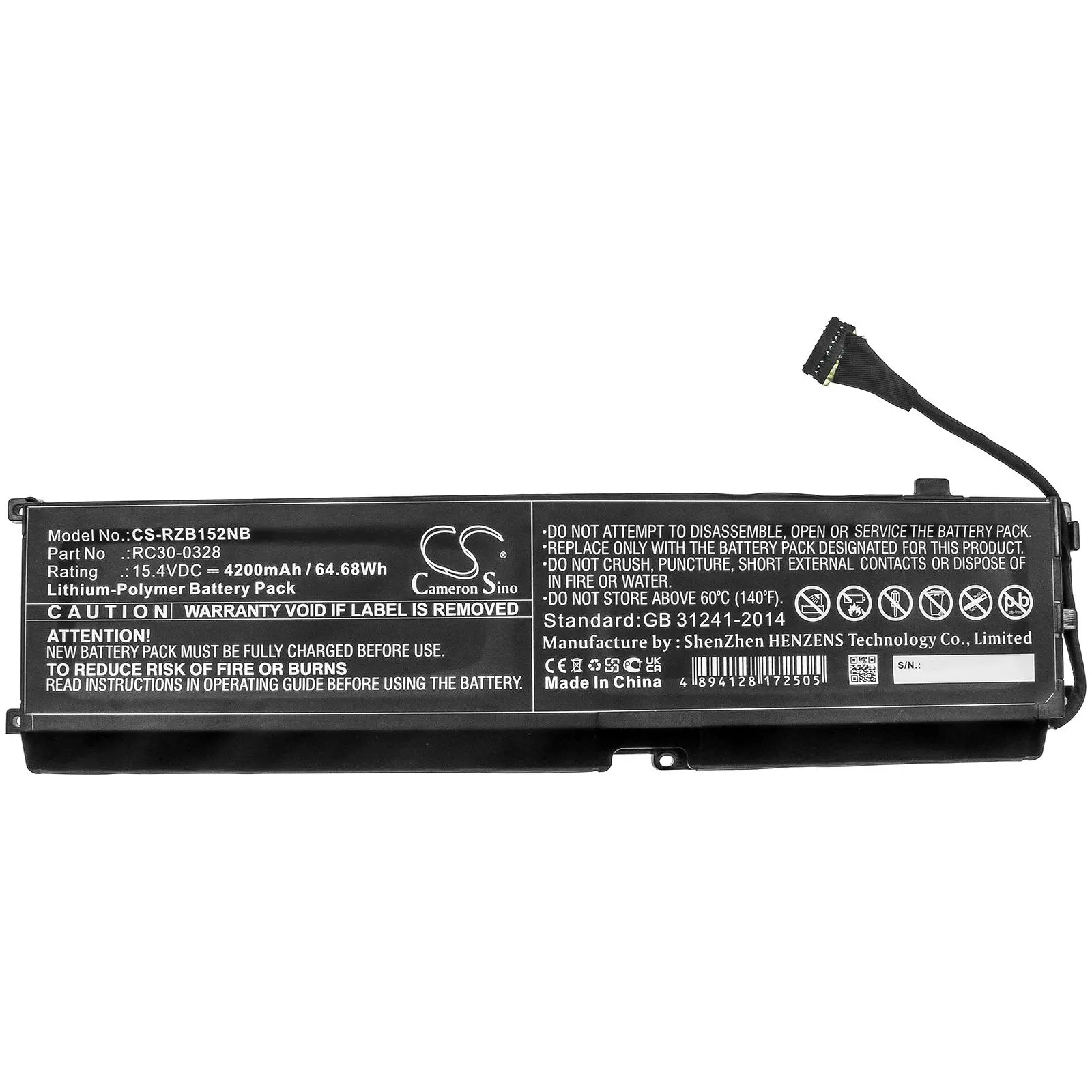 Baterie laptop Razer Blade 15 2020, Blade 15 2021, RZ09-0328 RC30-0328 LIPo 15.4V 4200 mAh CAMERON SINO