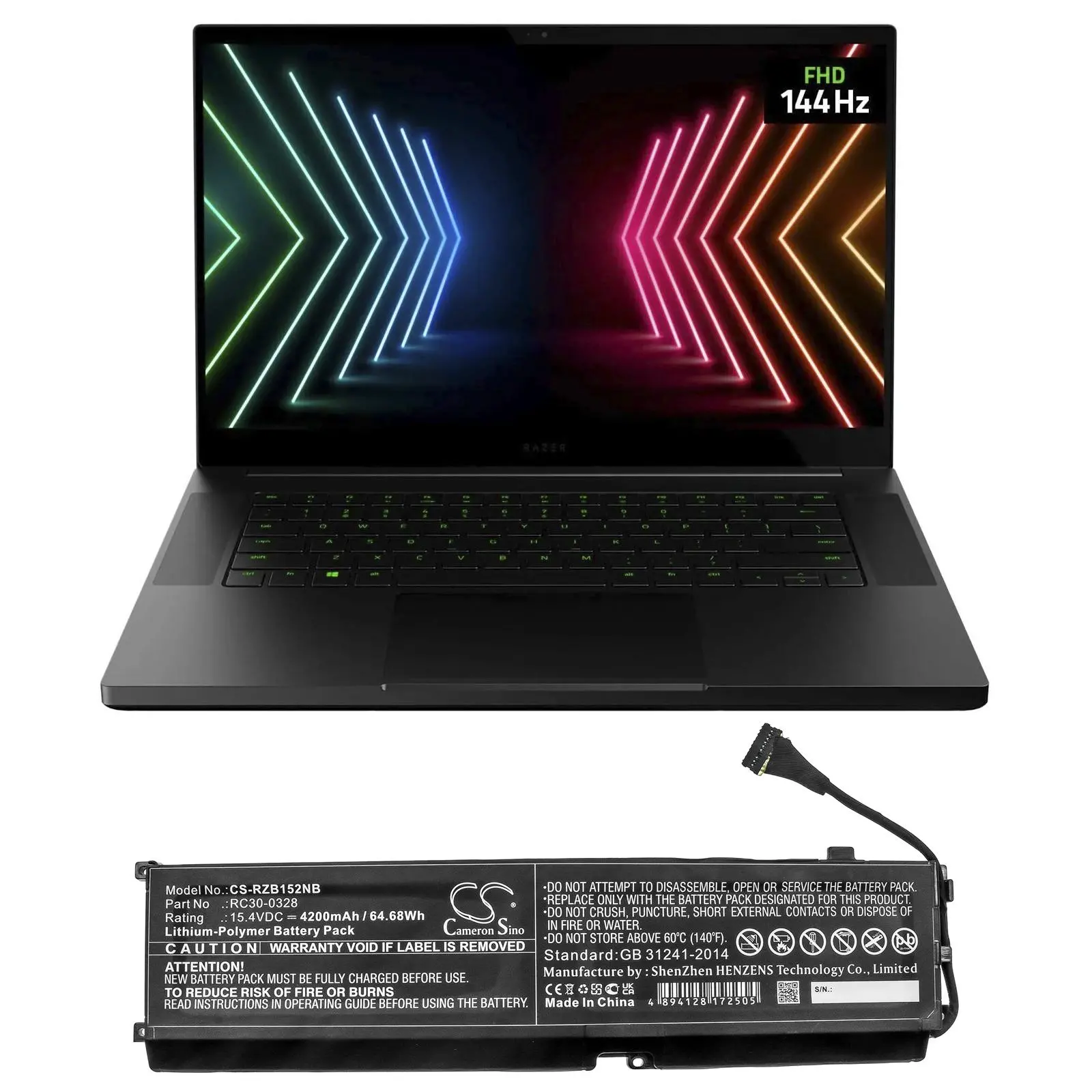Baterie laptop Razer Blade 15 2020, Blade 15 2021, RZ09-0328 RC30-0328 LIPo 15.4V 4200 mAh CAMERON SINO - image 3