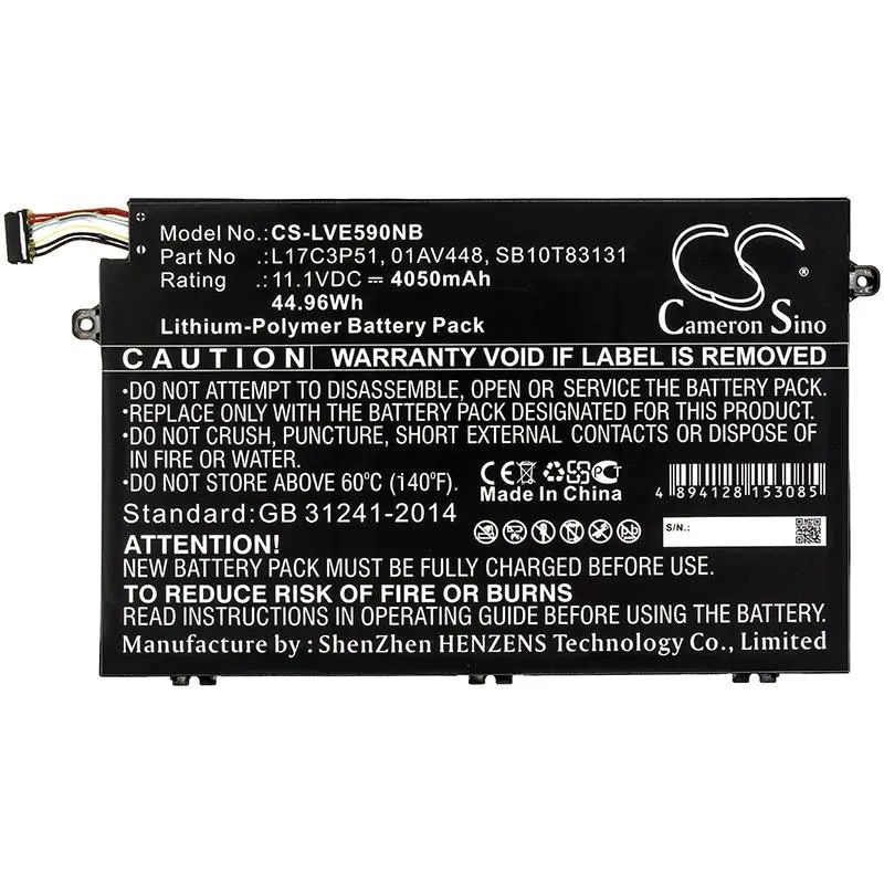 Baterie laptop LENOVO ThinkPad E14, ThinkPad E15, ThinkPad E480, ThinkPad E580 L17C3P51 LiPo 11.1V 4050 mAh CAMERON SINO