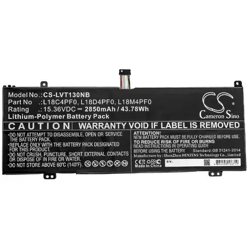 Μπαταρία laptop LENOVO ThinkBook 13S-20R9005GSB, ThinkBook 14s-0RS002CAU L18C4PF0 15.36V 2850 mAh CAMERON SINO - 1