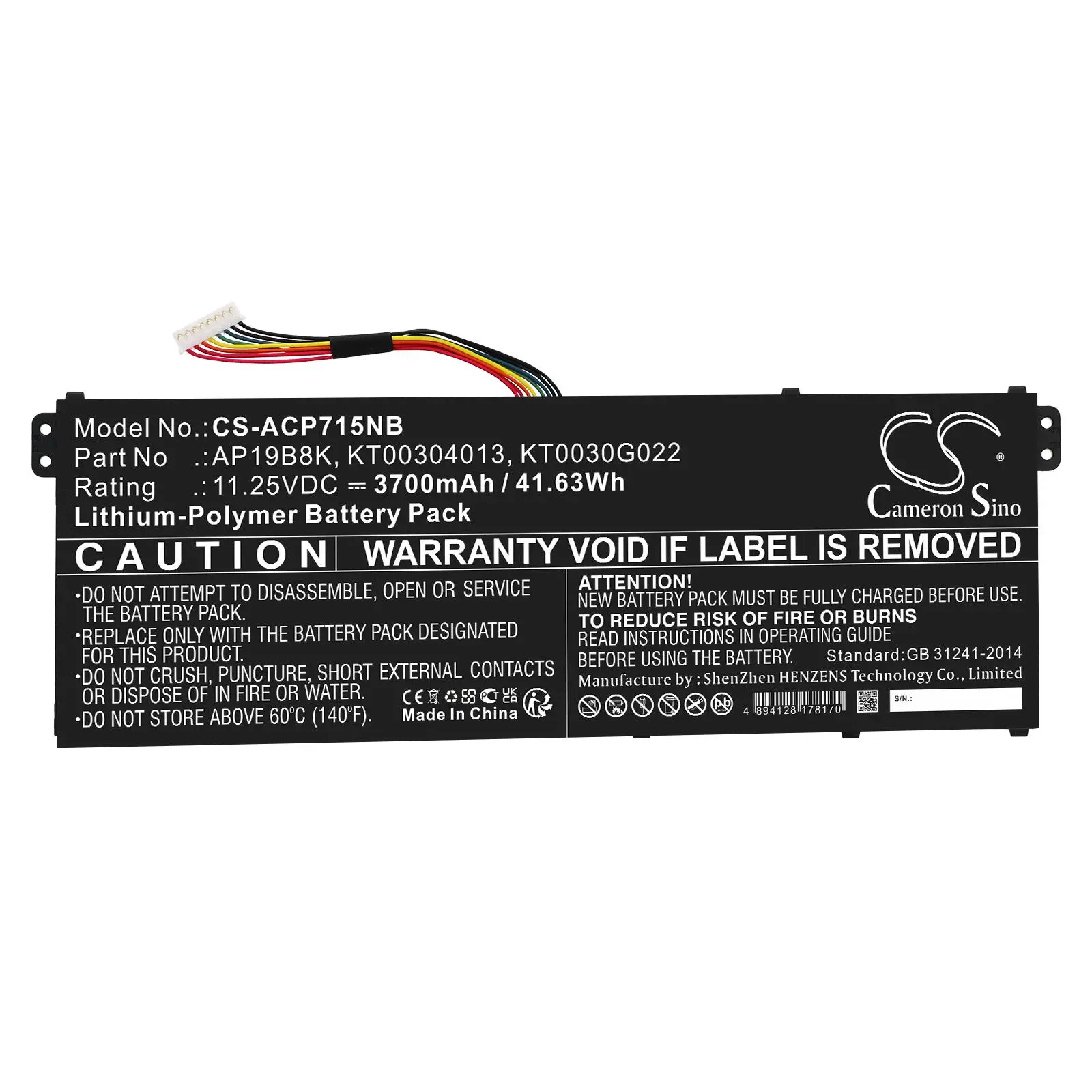 Baterie laptop ACER Aspire 3 A314-22-A1YY, Aspire 5 A514-53-58BG AP18C4K LiPo 11,25V 3700 mAh CAMERON SINO