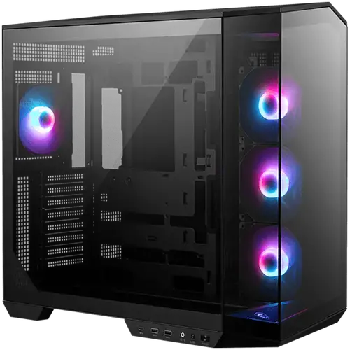 MSI MAG PANO 100R PZ, Mid-Tower, ATX/M-ATX/ITX, 2x USB 3.2, 1x USB Type-C 20Gbps, 1x Audio/Mic, LED Button, 3x 120mm Reverse Blade ARGB + 1x 120mm ARGB Fans, ARGB Fan Hub, Mesh Panel, Tempered Glass, Black MSI MAG PANO 100R PZ, Mid-Tower, ATX/M-ATX/ITX, 2x USB 3.2, 1x USB Type-C 20Gbps, 1x Audio/Mic, LED Button, 3x 120mm Reverse Blade ARGB + 1x 120mm ARGB Fans, ARGB Fan Hub, Mesh Panel, Tempered Glass, Black