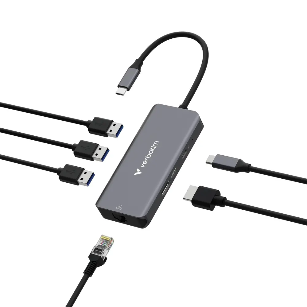 Διανομέας USB, Verbatim USB-C Essentials Multiport Hub 6 Port with RJ45 - image 2