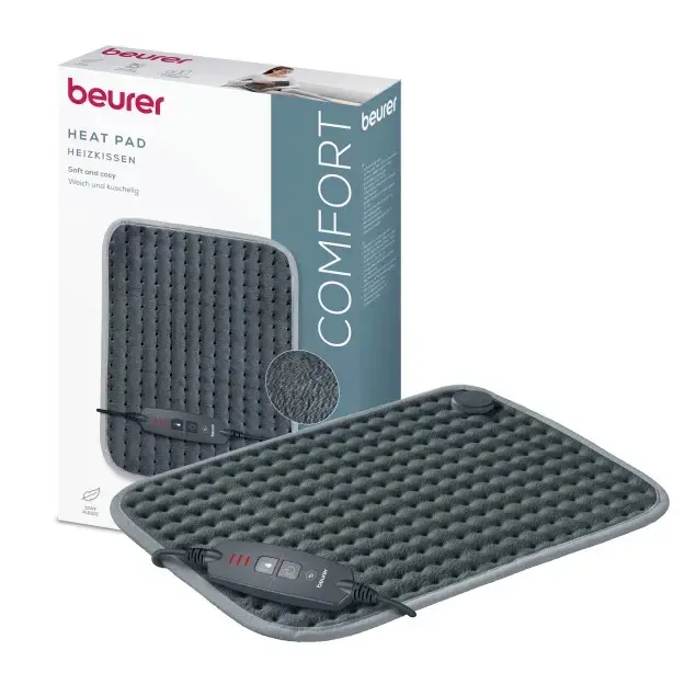 Термоподложка, Beurer HK SE Cosy and soft heat pad; 3 temperature settings, automatic switch off after 90 min; washable on 30°; Gray - image 7