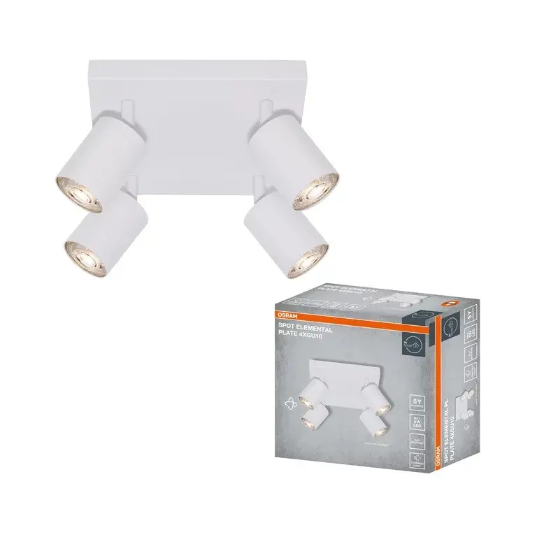 LED ОСВЕТИТЕЛНО ТЯЛО SPOT ELEMENTAL WHITE 4XGU10 PLATE WHITE LEDVANCE