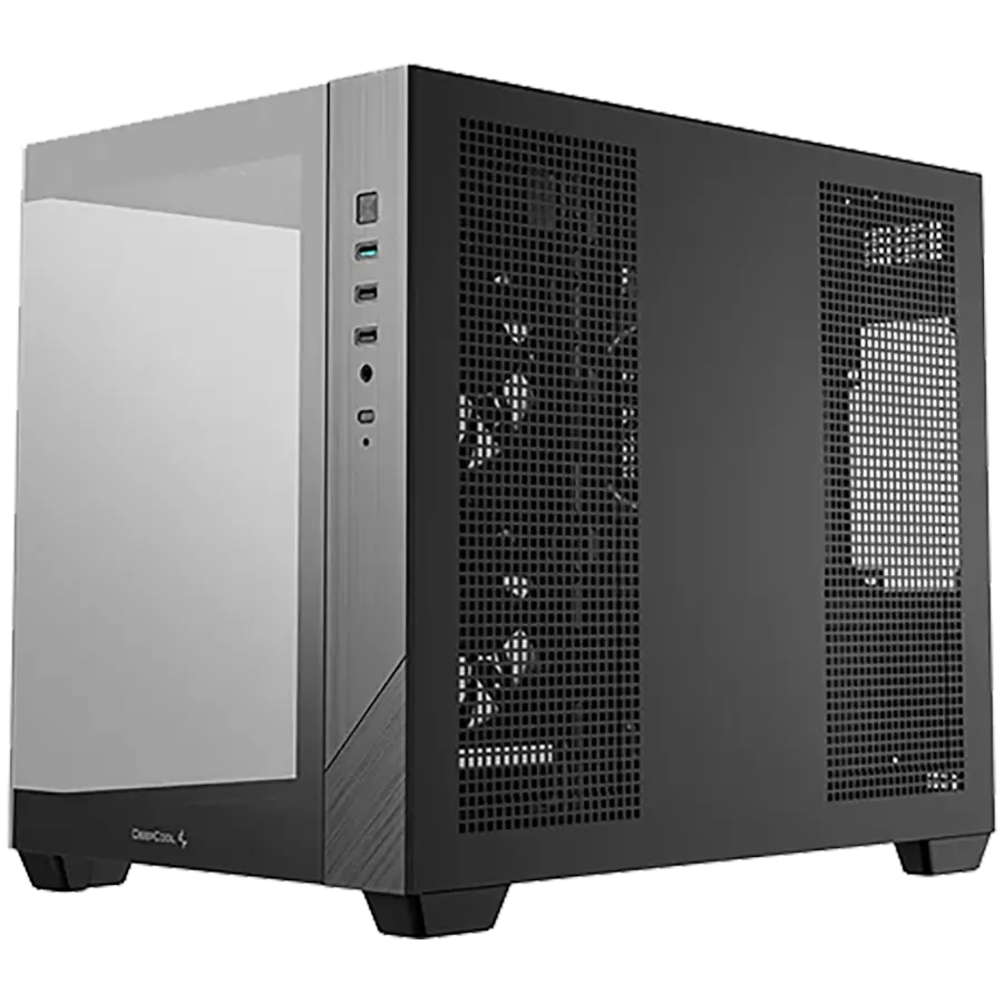 DeepCool CG330-3F, Mid Tower, Mini-ITX/Micro-ATX(Rear Connector), 1xUSB3.0, 2xUSB2.0, 1xAudio, 3x120mm Pre-Installed ARGB Fans, Tempered Glass, Mesh Panel, Black, R-CG330-BKNGM3-G - image 2