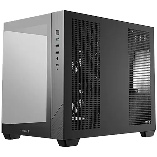 DeepCool CG330-3F, Mid Tower, Mini-ITX/Micro-ATX(Rear Connector), 1xUSB3.0, 2xUSB2.0, 1xAudio, 3x120mm Pre-Installed ARGB Fans, Tempered Glass, Mesh Panel, Black, R-CG330-BKNGM3-G - image 2