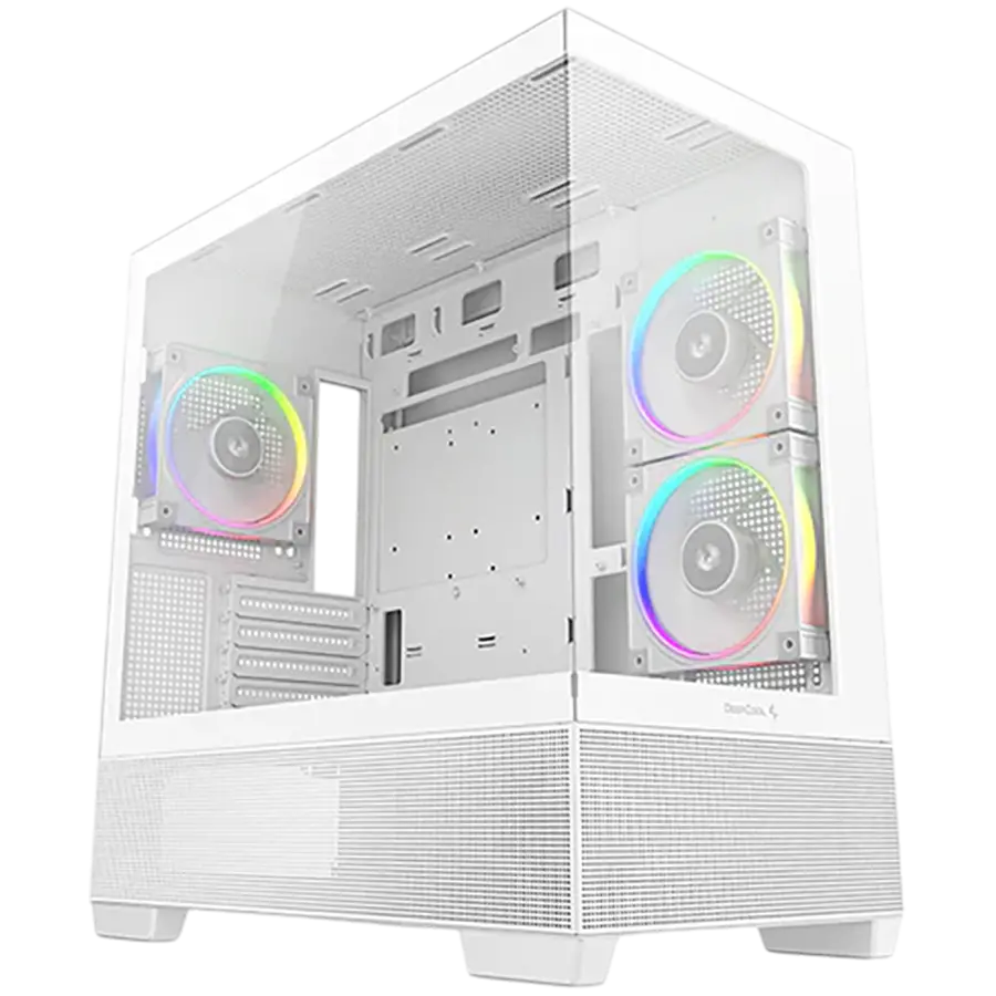 DeepCool CG380-3F WH, Mid Tower, Mini-ITX/Micro-ATX (πίσω σύνδεση), 2xUSB3.0, 1xUSB Type-C, 1xAudio, 3x120mm προεγκατεστημένοι ανεμιστήρες ARGB