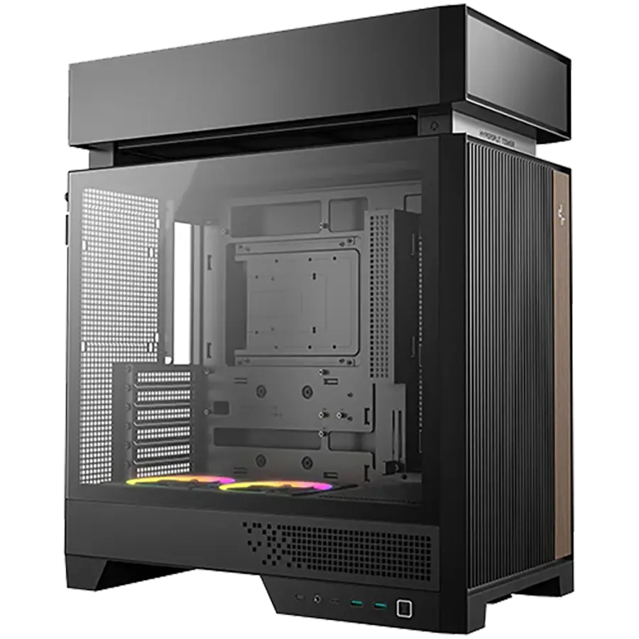 DeepCool CL660, Mid Tower, Mini-ITX/Micro-ATX/ATX(Rear Connector), 2xUSB3.0, 1xUSB Type-C, 1xAudio, 2x120mm Pre-Installed ARGB Reverse Fans, Tempered Glass, Mesh Panel, Black, R-CL660-BKNNA0-G-1 - image 1