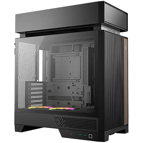 DeepCool CL660, Mid Tower, Mini-ITX/Micro-ATX/ATX(Rear Connector), 2xUSB3.0, 1xUSB Type-C, 1xAudio, 2x120mm Pre-Installed ARGB Reverse Fans, Tempered Glass, Mesh Panel, Black, R-CL660-BKNNA0-G-1 - image 1