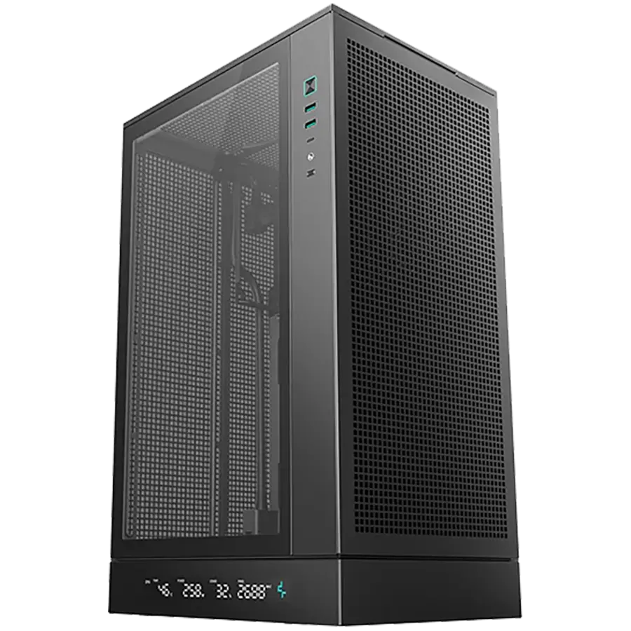 DeepCool CH270 DIGITAL, Mini Tower, Mini-ITX/Micro-ATX, 2xUSB3.0, 1xType-C Gen 2, 1xAudio/Mic, Mesh Panel, Black, R-CH270-BKNDM0-G-1, 2Y - image 1