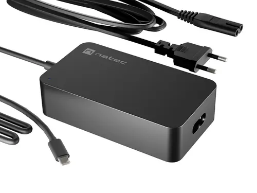 Adaptor, Natec Laptop Charger Grayling GAN USB-C 65W pentru laptopuri, tablete, telefoane - 2
