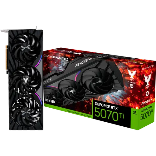 Gainward GeForce RTX 5070Ti Phoenix-S 16GB GDDR7, 256 bit, 1x HDMI 2.1b, 3x DP 2.1a, 3 Fan, 1x 16pin pwr connector, 750W, 331.9 x 127.1 x 60 mm, NE7507T019T2-GB2031K - image 1