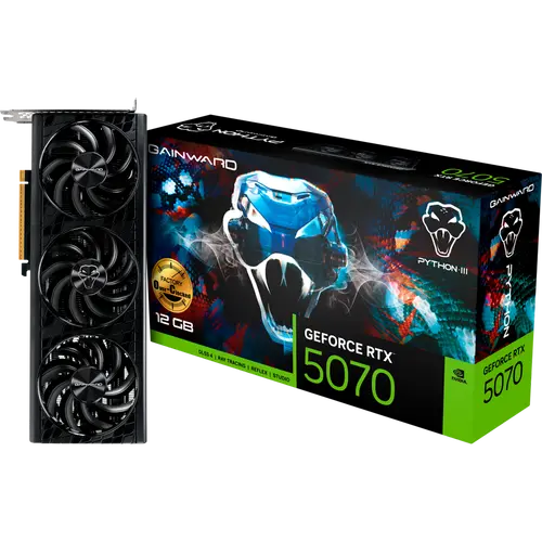 Gainward GeForce RTX 5070 Python III OC 12GB GDDR7 192 bit, 1x HDMI 2.1b, 3x DP 2.1b, 3 Fan, 1x 16-pin pwr connector, 650W, board size 291.9 x 116.6 x 41.3 mm, NE75070S19K9-GB2050T - image 8