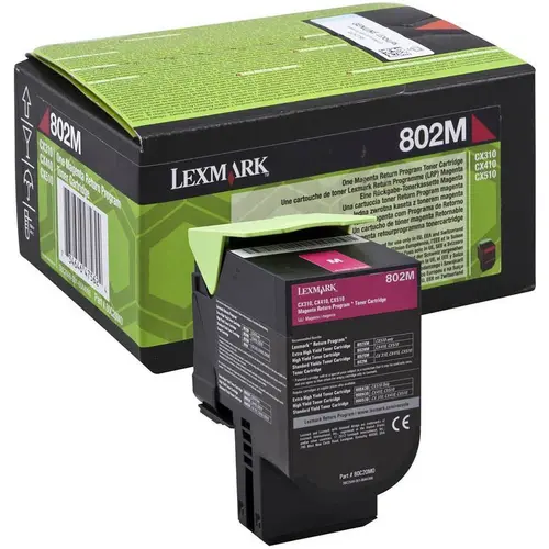 CARTUȘ PENTRU LEXMARK CX310/CX410/CX510 - Magenta - Return program cartridge - /802M/ - PN 80C20M0 - 1