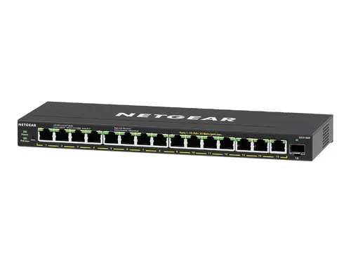 NETGEAR GS316EP 16PT Gigabit Plus Switch 15x PoE+ 1xSFP up to 180W fanless