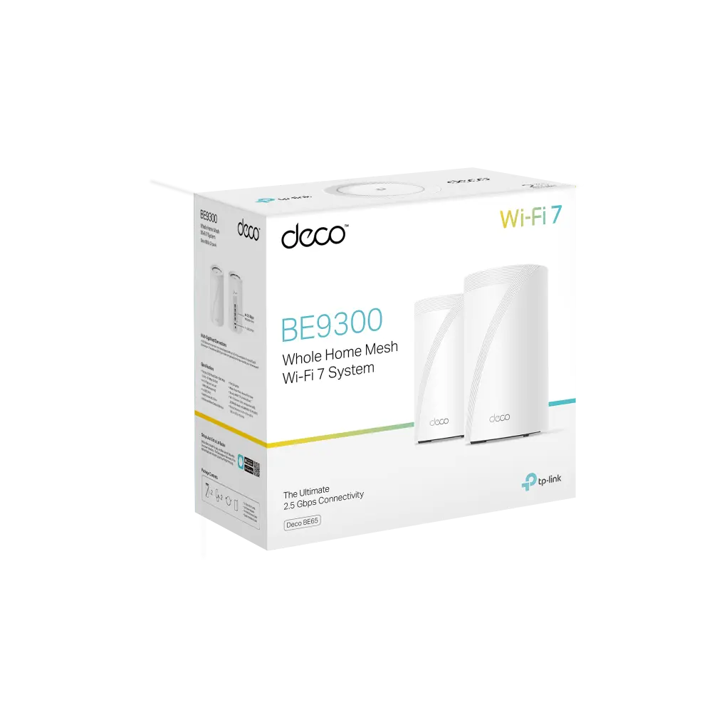 Безжичен рутер TP-LINK Deco BE65(2-pack), BE9300, 4x 2.5GbE, 1x USB3.0, Wi-Fi 7 - image 9
