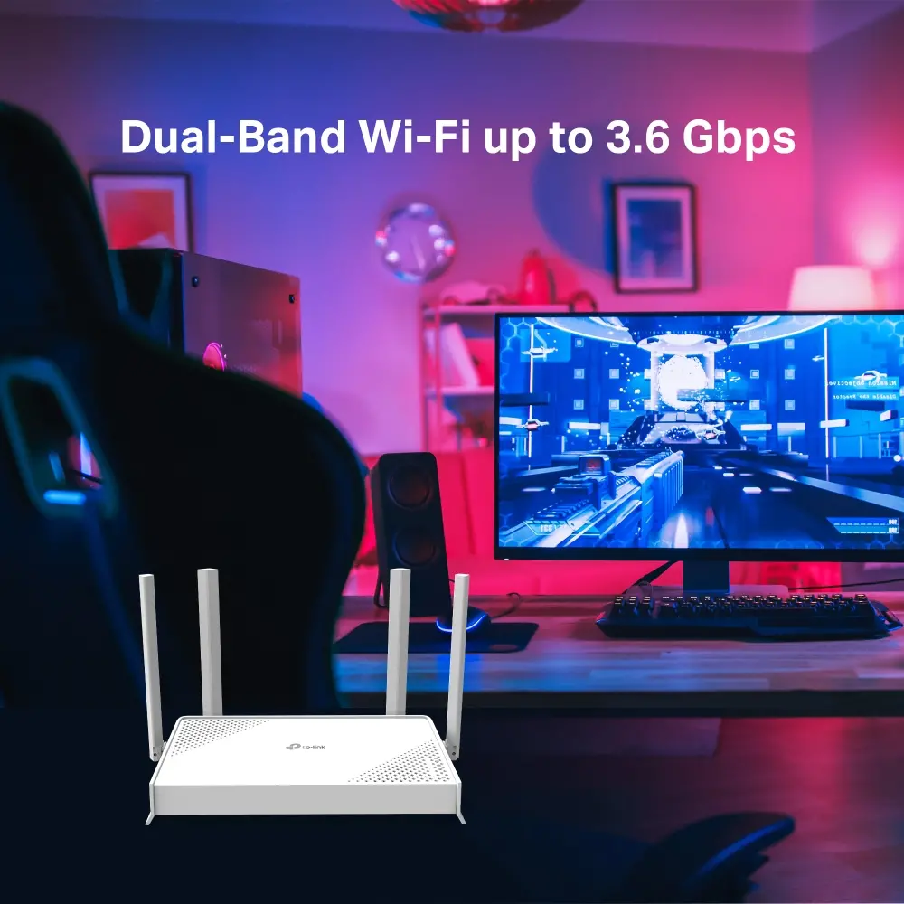 Router wireless TP-Link Archer BE220W, BE3600, WiFi7, 1x port WAN 1 Gb, 4x LAN 1 Gb, alb - image 4