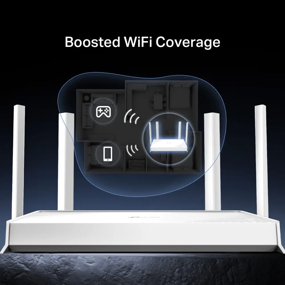 Безжичен рутер TP-Link Archer BE220W,BE3600,WiFi7,1x1 Gb.WAN port,4x1 Gb.LAN,бял - image 6