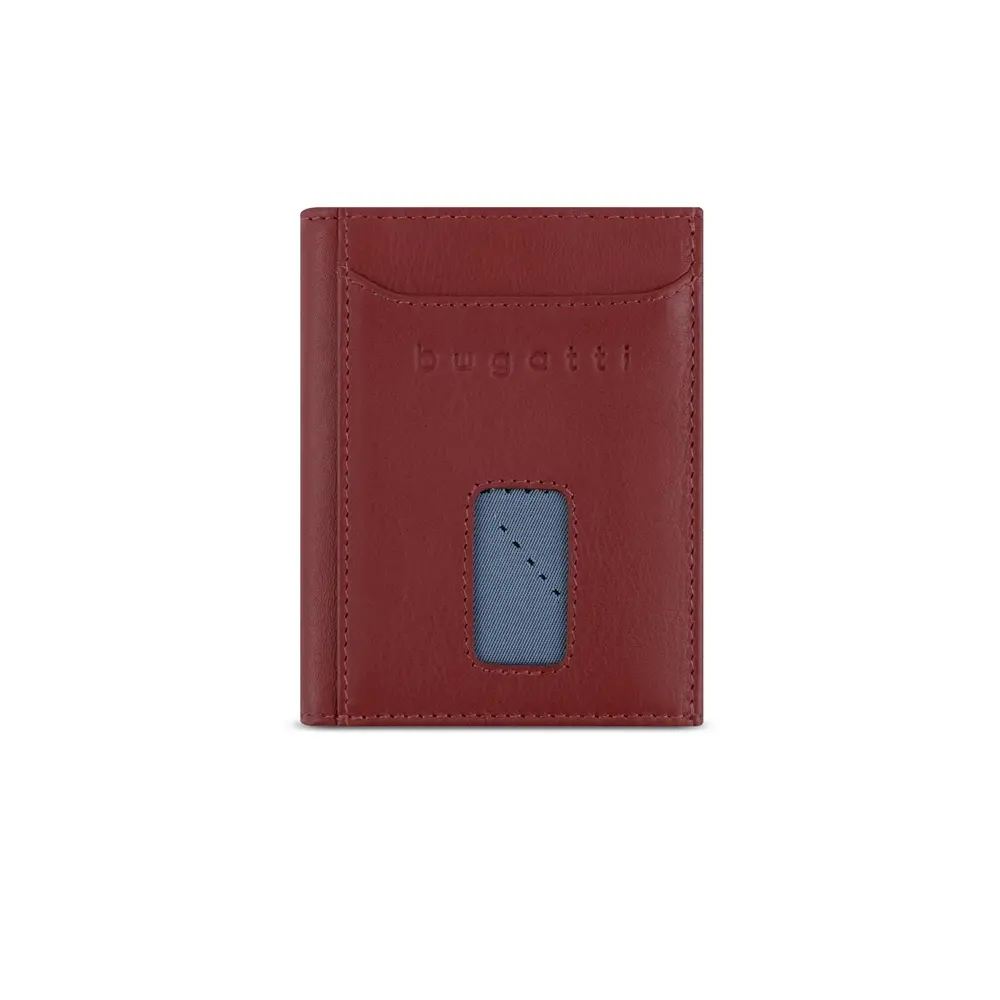 Δερμάτινο πορτοφόλι Bugatti Secure Slim Mini, κόκκινο