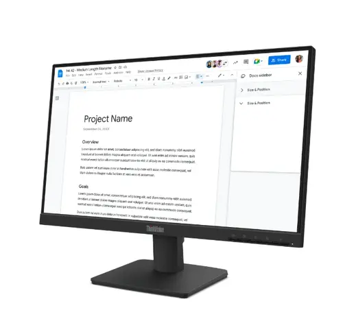 Монитор, Lenovo ThinkVision S22-4e 21.5" IPS, WLED, 1920x1080, 16:9, 4ms, 100Hz, 250 cd/m2, 1300:1, HDMI, VGA, Tilt Stand - image 1