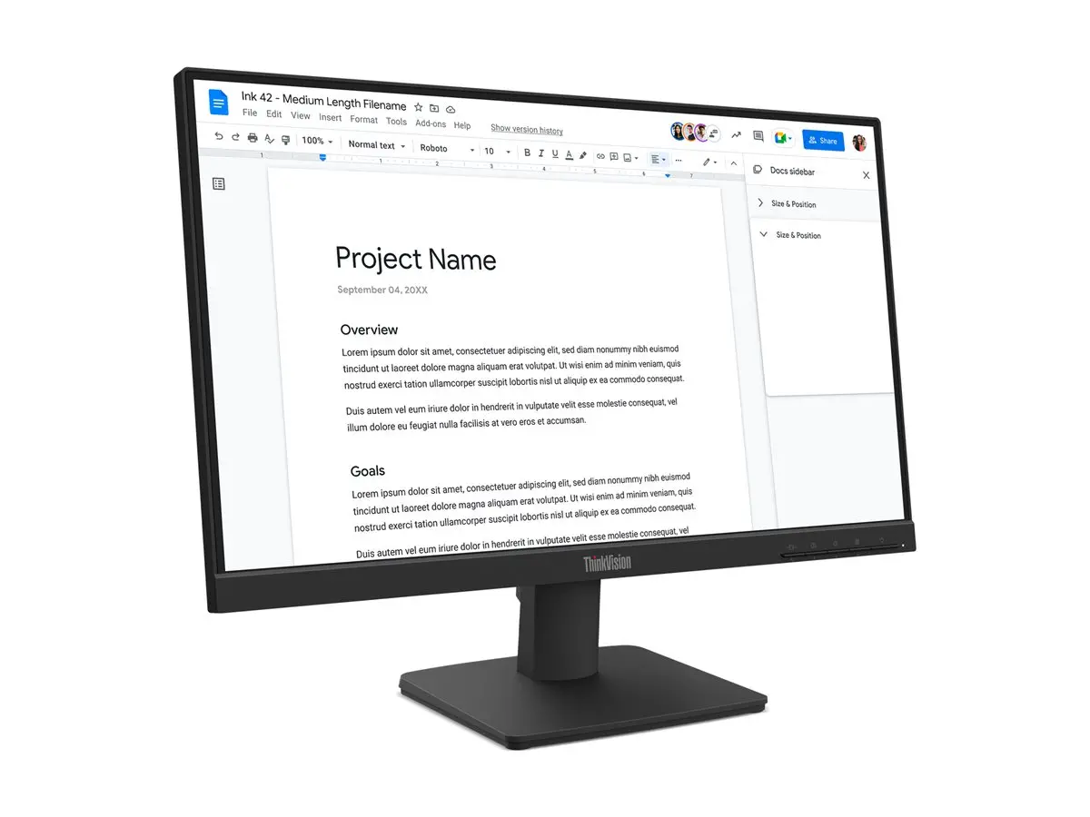 Монитор, Lenovo ThinkVision S22-4e 21.5" IPS, WLED, 1920x1080, 16:9, 4ms, 100Hz, 250 cd/m2, 1300:1, HDMI, VGA, Tilt Stand - image 3